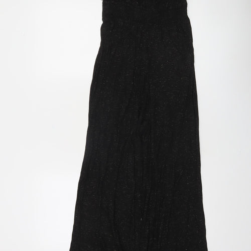 Zara Women's Black One Shoulder Ruffle Wide-Leg Jumpsuit Size 12