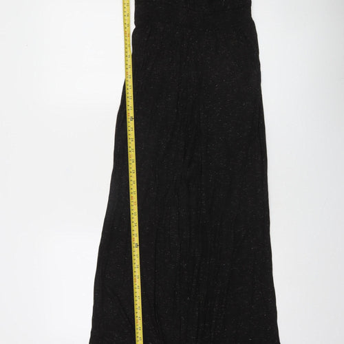 Zara Women's Black One Shoulder Ruffle Wide-Leg Jumpsuit Size 12