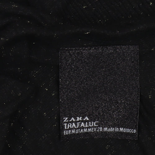 Zara Women's Black One Shoulder Ruffle Wide-Leg Jumpsuit Size 12