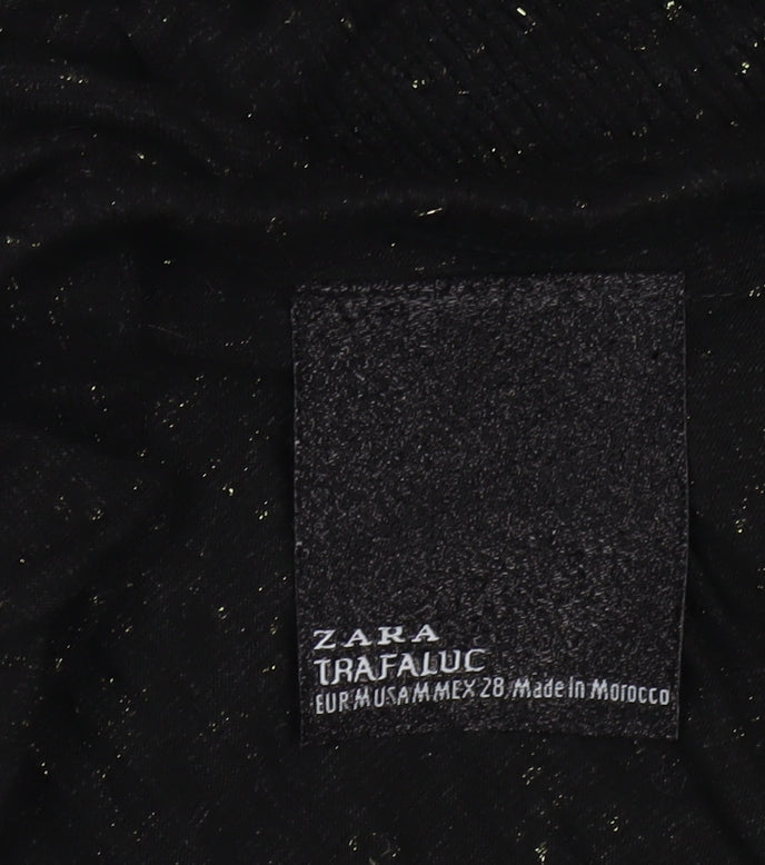 Zara Women's Black One Shoulder Ruffle Wide-Leg Jumpsuit Size 12