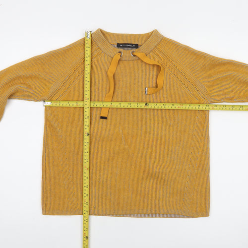 Betty Barclay Women's Yellow Striped Pullover Jumper Size 10