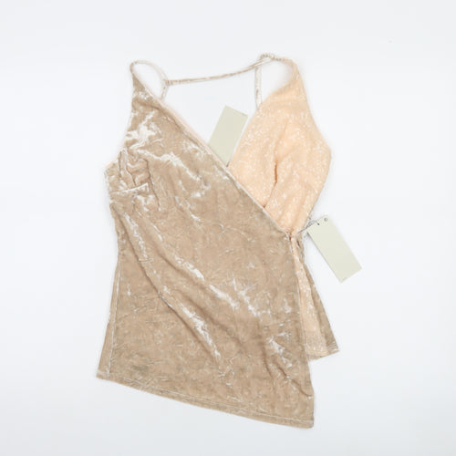 Next Women’s Beige Sequin Velvet Camisole Top Size 12
