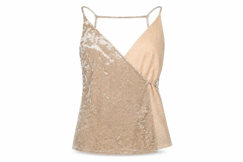 Next Women’s Beige Sequin Velvet Camisole Top Size 12