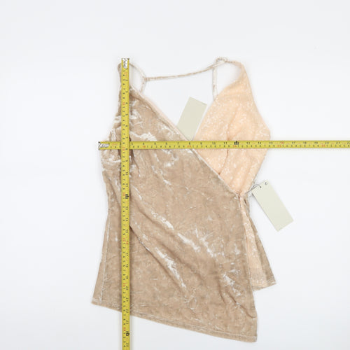 Next Women’s Beige Sequin Velvet Camisole Top Size 12
