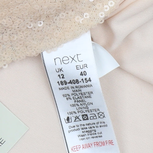 Next Women’s Beige Sequin Velvet Camisole Top Size 12