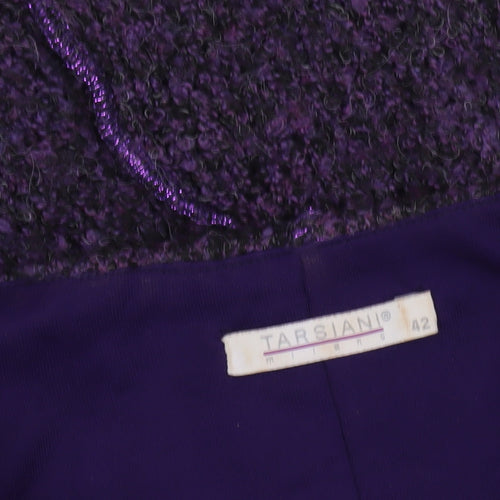 Tarsiani Milano Women’s Purple Wool Blend Short Bubble Hem Dress Size 14