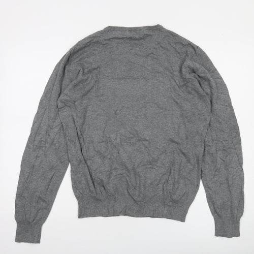 Whoopie Loopie Men's Grey Cotton Pullover Jumper L Malibu Embroidered