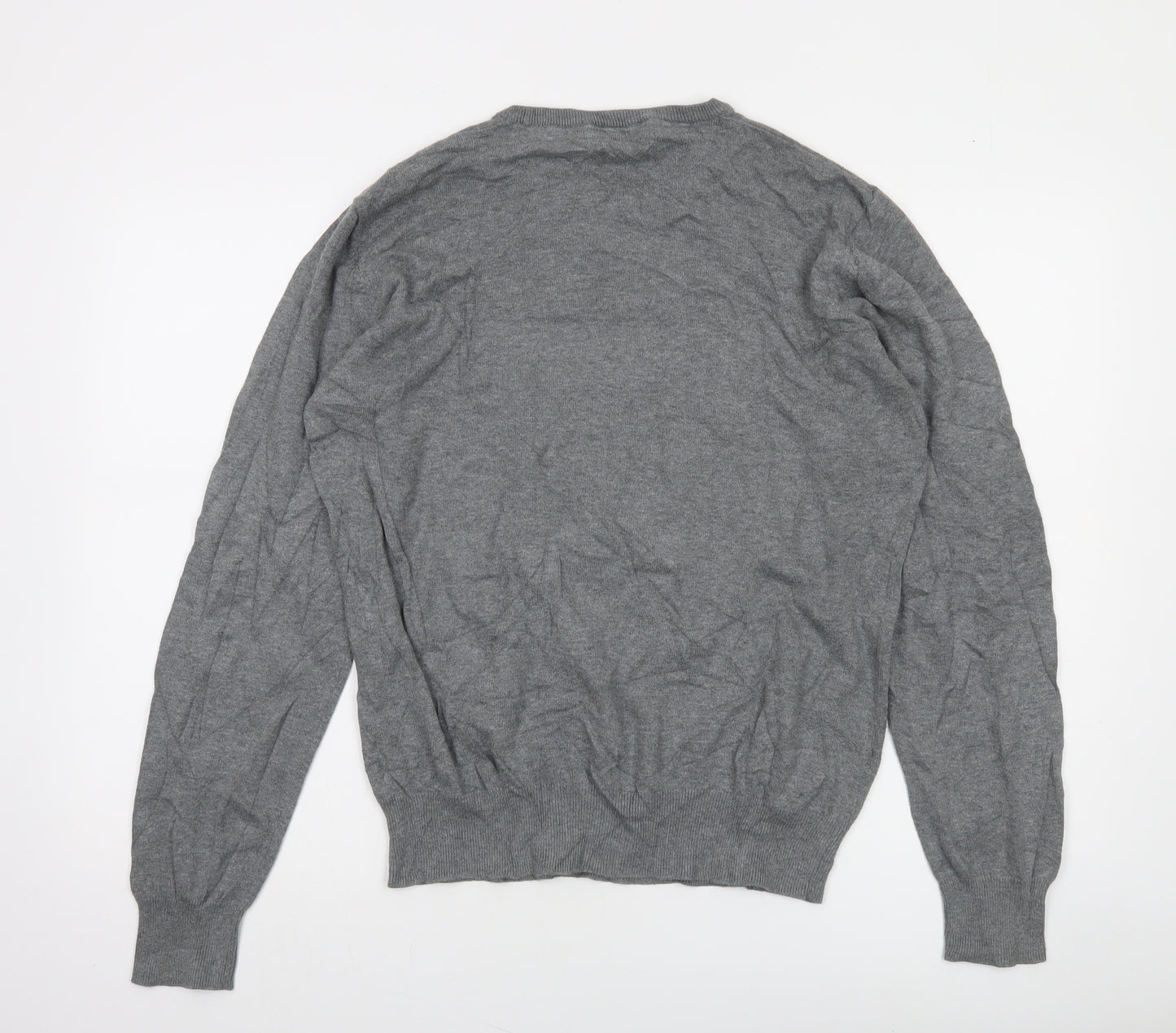 Whoopie Loopie Men's Grey Cotton Pullover Jumper L Malibu Embroidered