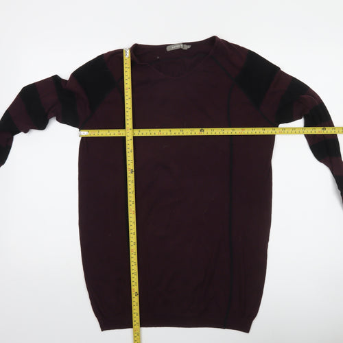 Sandwich Women's Burgundy & Black Striped Pullover Jumper Size S
