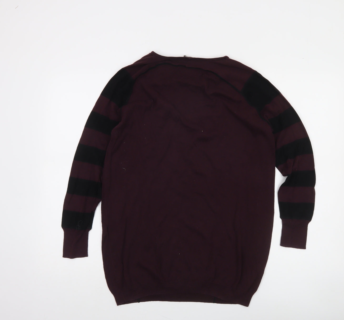 Sandwich Women's Burgundy & Black Striped Pullover Jumper Size S