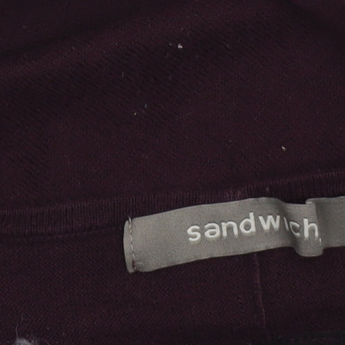 Sandwich Women's Burgundy & Black Striped Pullover Jumper Size S