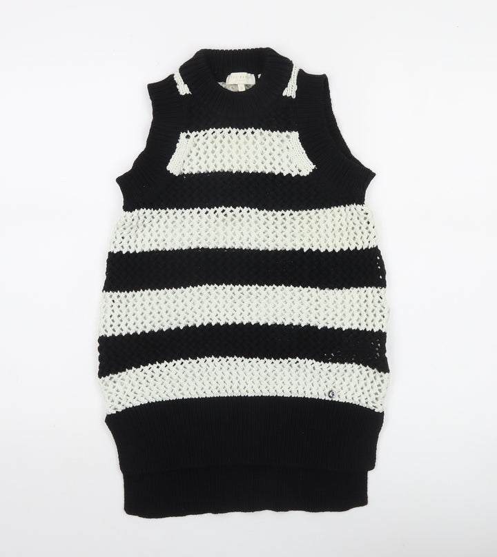 Ted Baker Women's Black & White Sleeveless Knit Vest Jumper Size XS