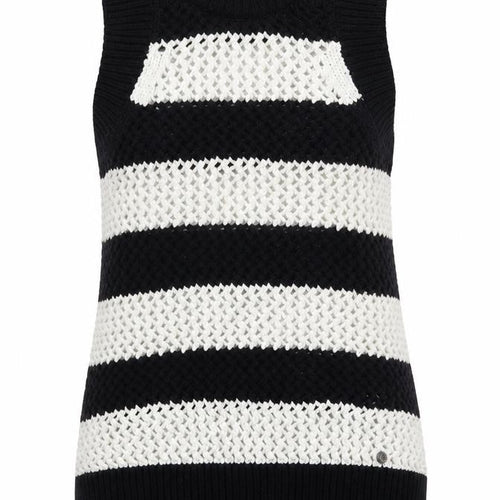 Ted Baker Women's Black & White Sleeveless Knit Vest Jumper Size XS