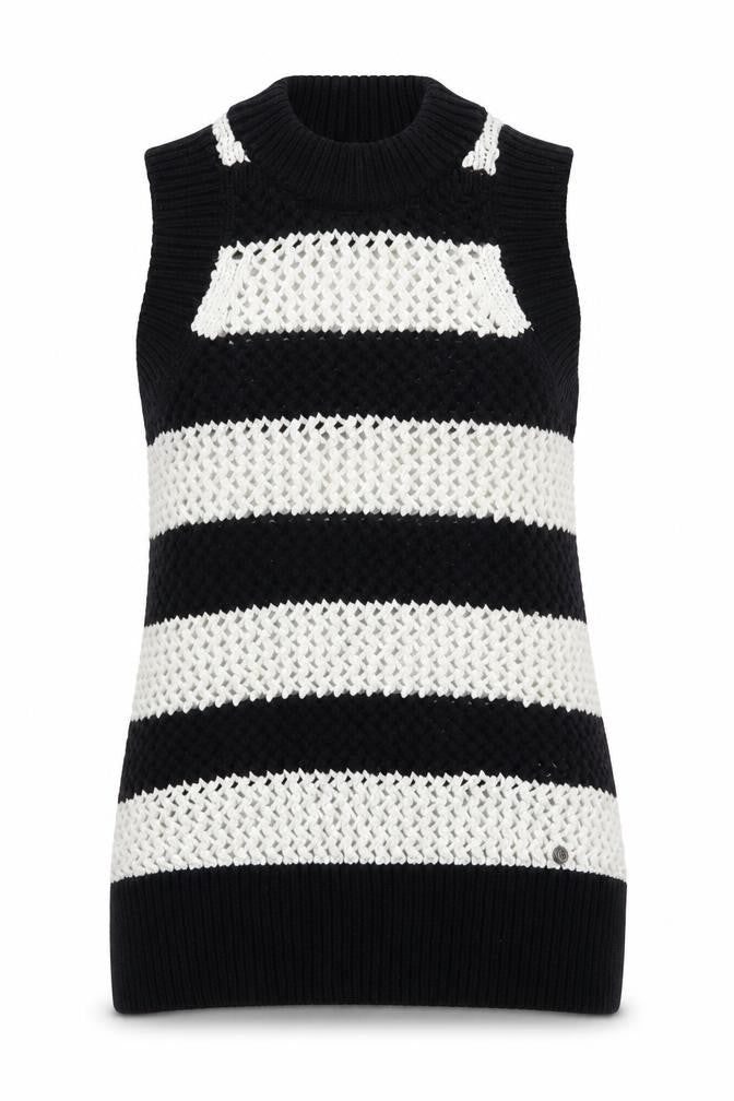 Ted Baker Women's Black & White Sleeveless Knit Vest Jumper Size XS