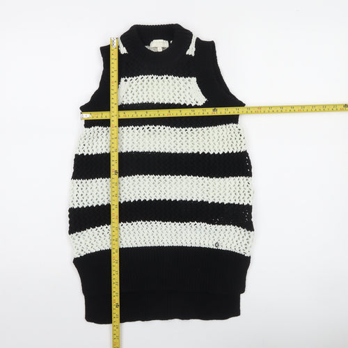 Ted Baker Women's Black & White Sleeveless Knit Vest Jumper Size XS