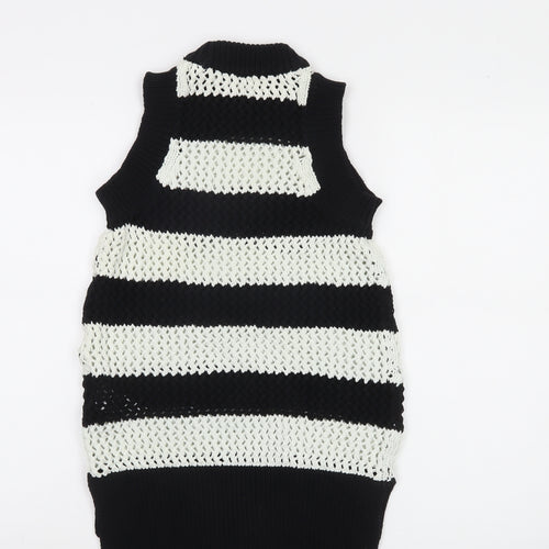 Ted Baker Women's Black & White Sleeveless Knit Vest Jumper Size XS