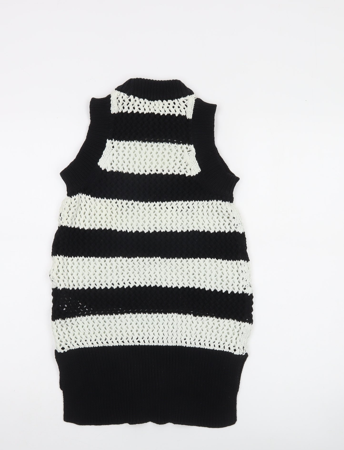 Ted Baker Women's Black & White Sleeveless Knit Vest Jumper Size XS