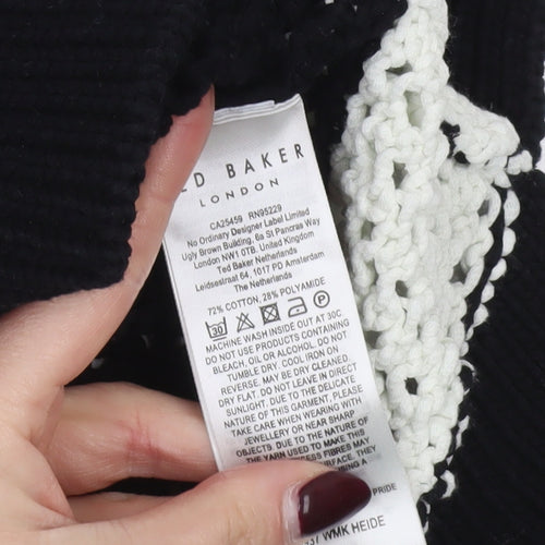 Ted Baker Women's Black & White Sleeveless Knit Vest Jumper Size XS
