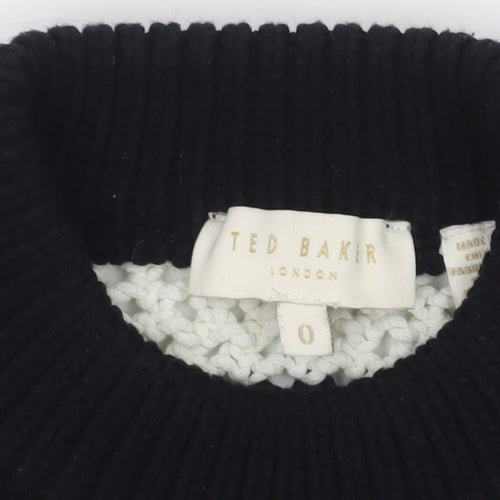 Ted Baker Women's Black & White Sleeveless Knit Vest Jumper Size XS