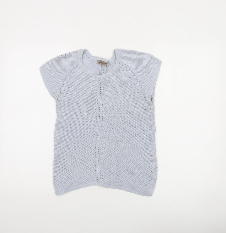Jigsaw Women’s Grey 100% Cotton Short Sleeve Knit Jumper Size S