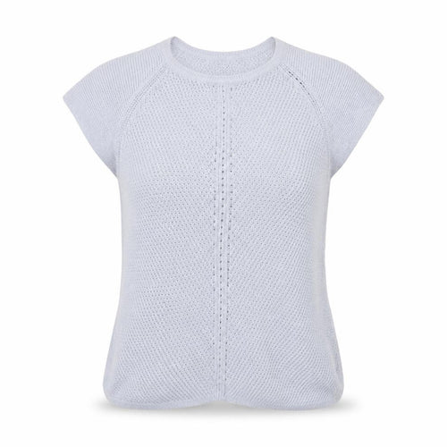 Jigsaw Women’s Grey 100% Cotton Short Sleeve Knit Jumper Size S