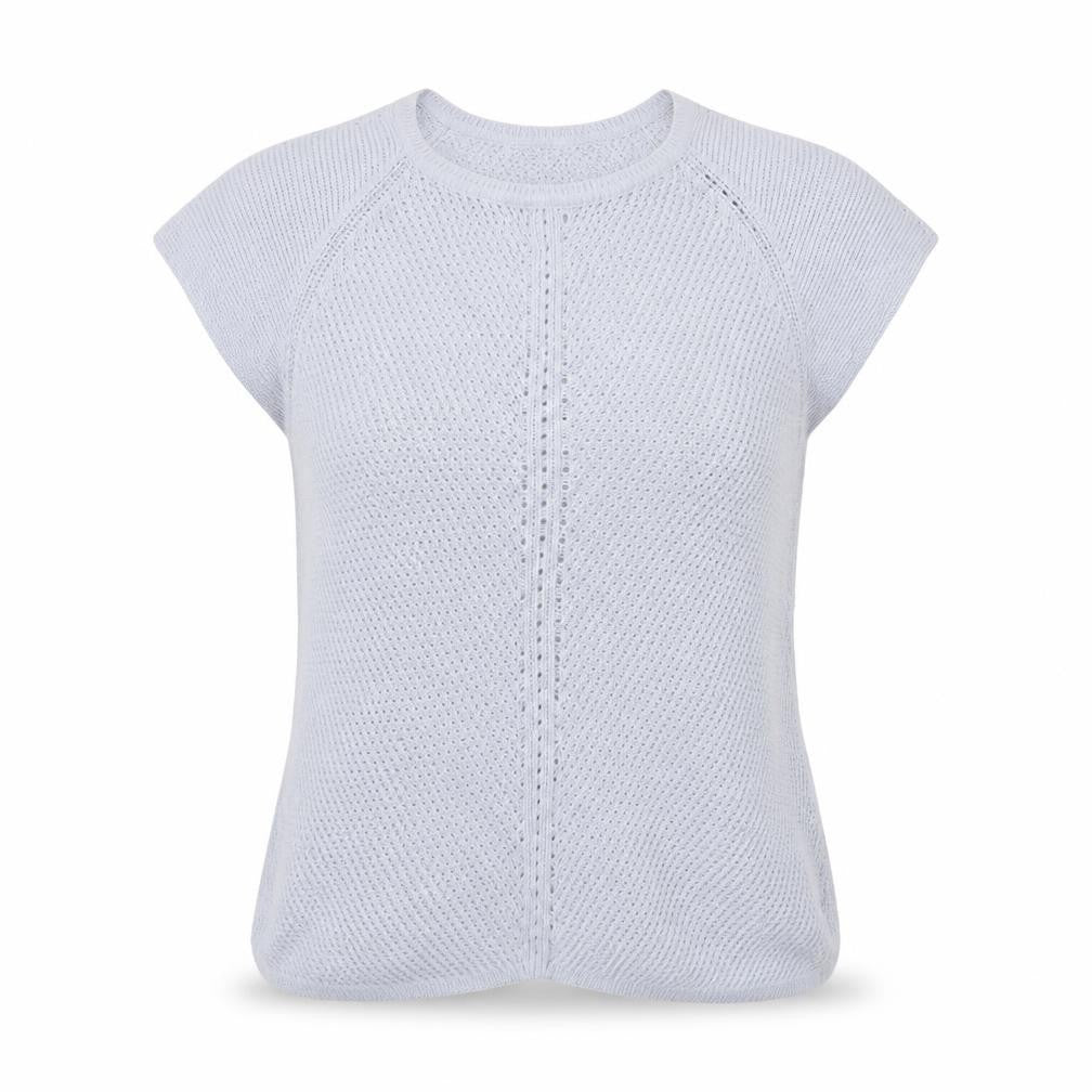 Jigsaw Women’s Grey 100% Cotton Short Sleeve Knit Jumper Size S