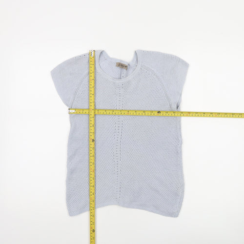 Jigsaw Women’s Grey 100% Cotton Short Sleeve Knit Jumper Size S
