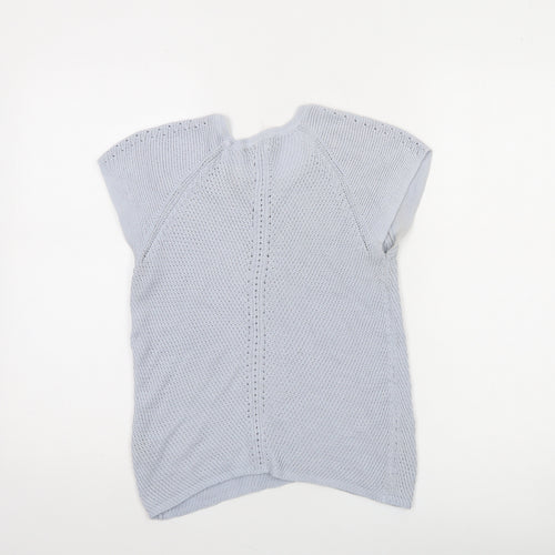 Jigsaw Women’s Grey 100% Cotton Short Sleeve Knit Jumper Size S