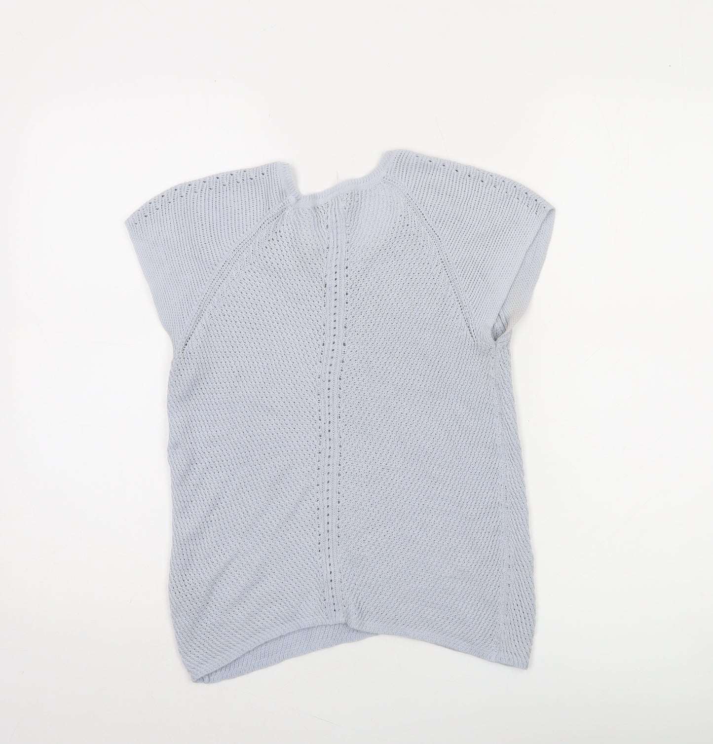 Jigsaw Women’s Grey 100% Cotton Short Sleeve Knit Jumper Size S