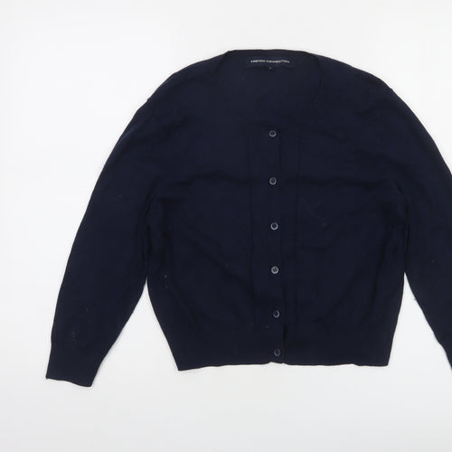 French Connection Women's Blue Cotton Blend Cardigan L