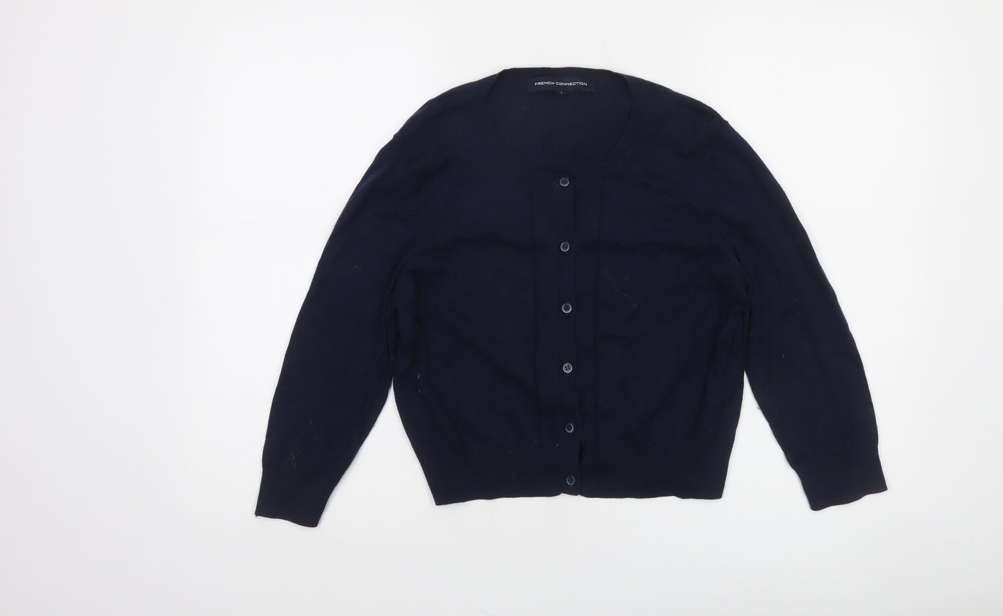 French Connection Women's Blue Cotton Blend Cardigan L