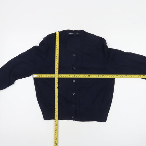 French Connection Women's Blue Cotton Blend Cardigan L