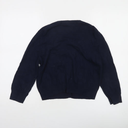 French Connection Women's Blue Cotton Blend Cardigan L