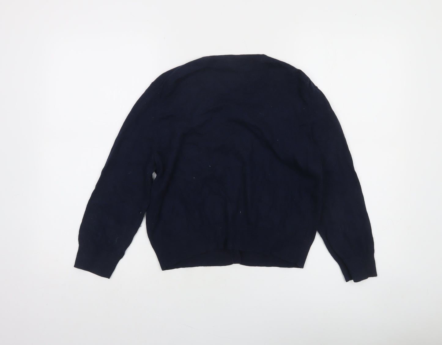 French Connection Women's Blue Cotton Blend Cardigan L