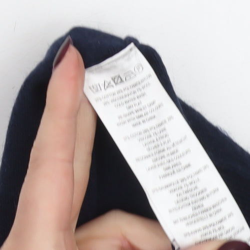 French Connection Women's Blue Cotton Blend Cardigan L