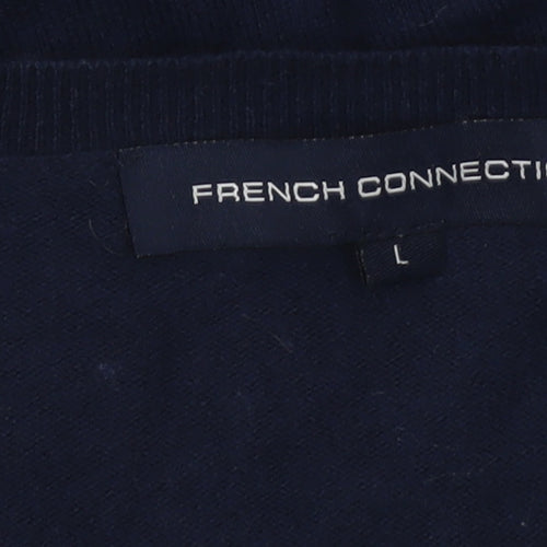 French Connection Women's Blue Cotton Blend Cardigan L
