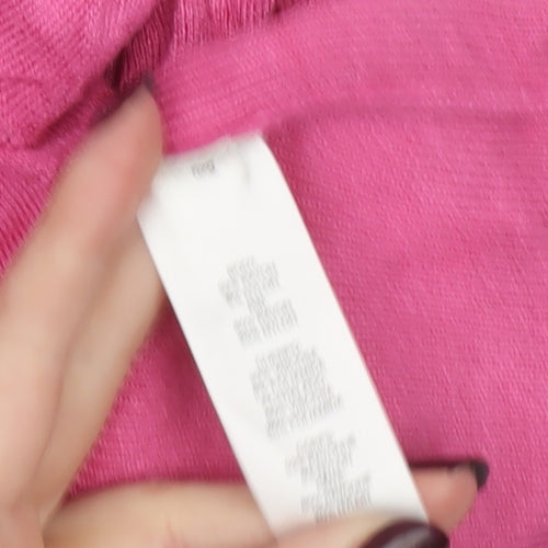 White House Black Market Women Pink M V-Neck Button Cardigan