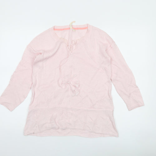 Mamas & Papas Women’s Pink Wool Blend 3/4 Sleeve Tunic Jumper Size 8
