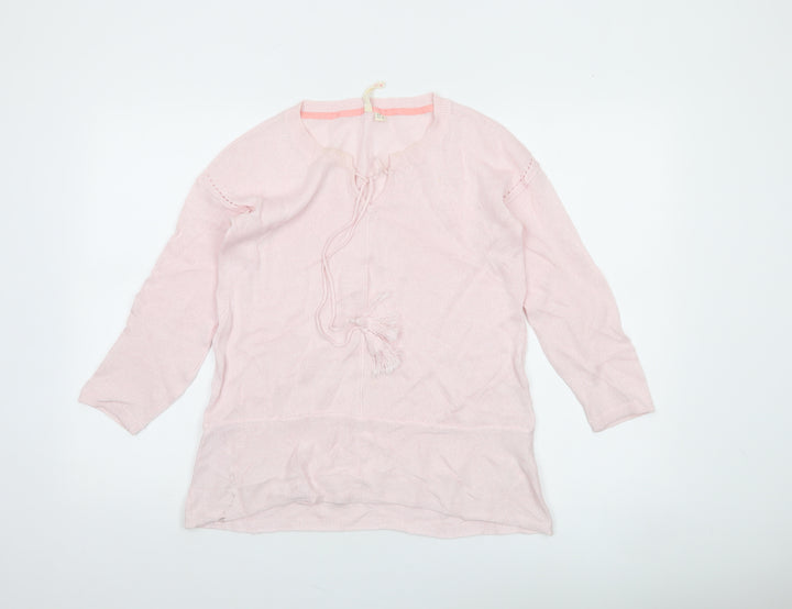 Mamas & Papas Women’s Pink Wool Blend 3/4 Sleeve Tunic Jumper Size 8