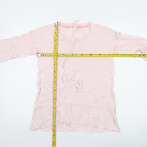 Mamas & Papas Women’s Pink Wool Blend 3/4 Sleeve Tunic Jumper Size 8
