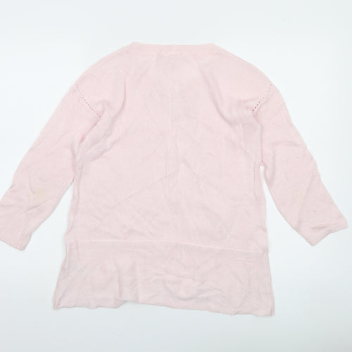 Mamas & Papas Women’s Pink Wool Blend 3/4 Sleeve Tunic Jumper Size 8