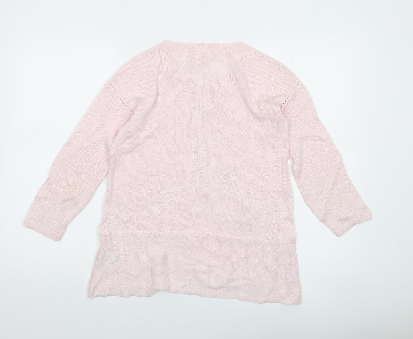 Mamas & Papas Women’s Pink Wool Blend 3/4 Sleeve Tunic Jumper Size 8