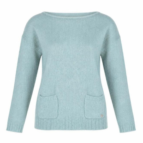 White Stuff Women's Blue Wool Knit Jumper UK 8 Boat Neck Long Sleeve