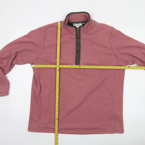 Mountain Warehouse Mens Pink L 1/4 Zip Fleece Sweatshirt
