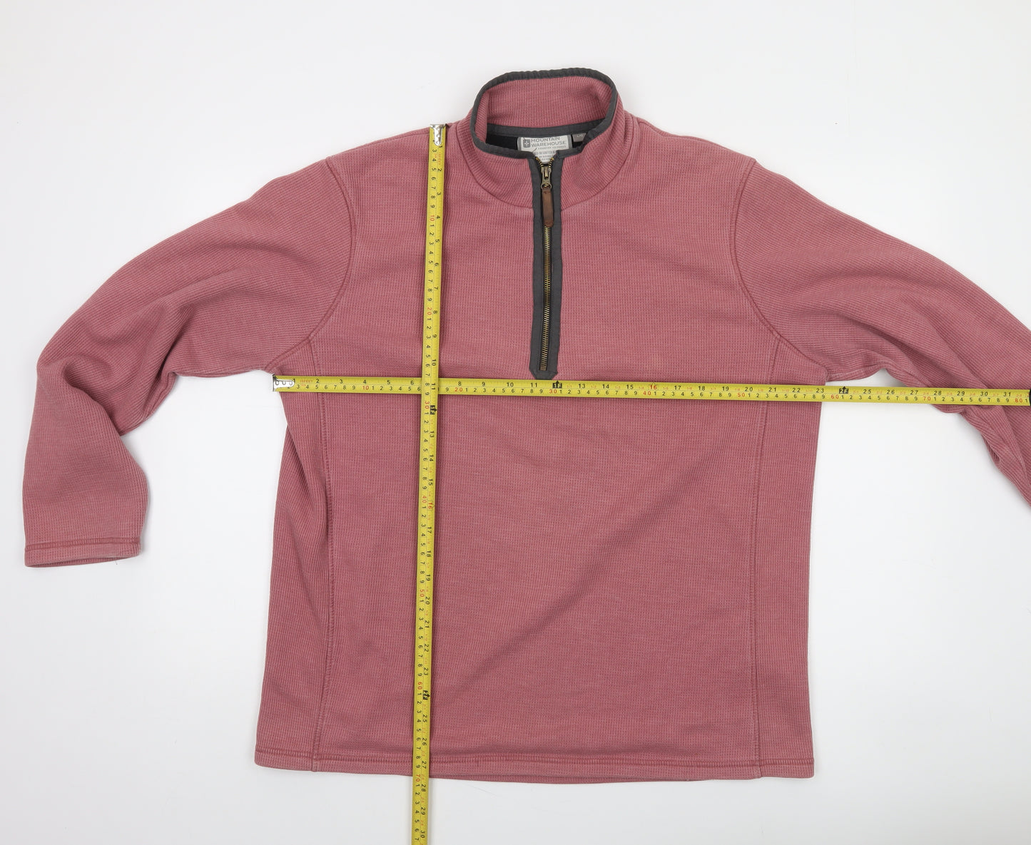 Mountain Warehouse Mens Pink L 1/4 Zip Fleece Sweatshirt