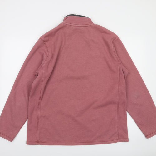 Mountain Warehouse Mens Pink L 1/4 Zip Fleece Sweatshirt