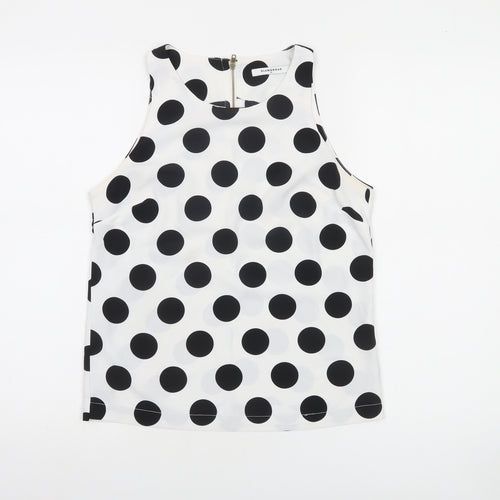 Glamorous Women's White Polka Dot Sleeveless Tank Top XS