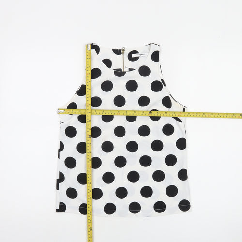 Glamorous Women's White Polka Dot Sleeveless Tank Top XS