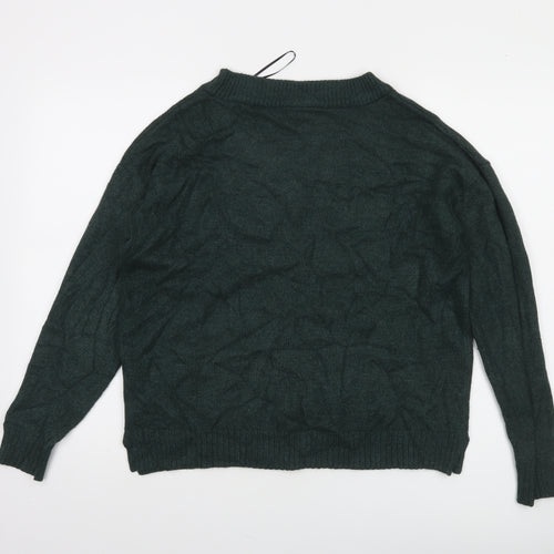 Vila Women Green V-Neck Long Sleeve Pullover Jumper Size S