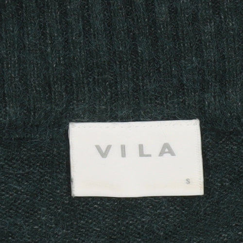 Vila Women Green V-Neck Long Sleeve Pullover Jumper Size S